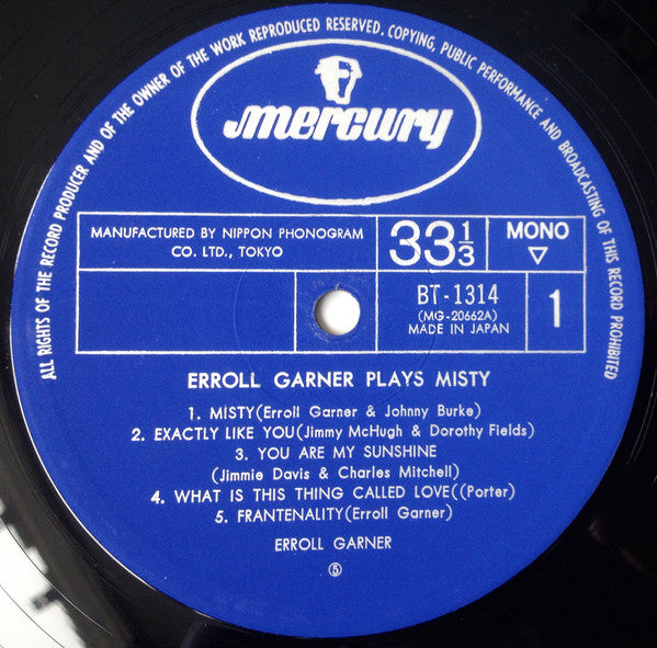 Erroll Garner - Erroll Garner Plays Misty (Vinyl, LP, Album, Limited Edition, Reissue, Mono) Very Good (VG) / Very Good (VG)