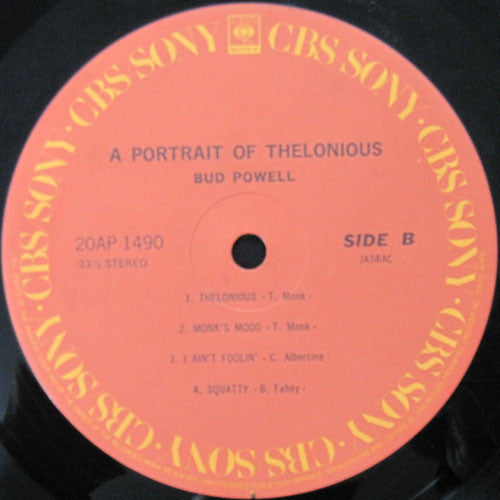 Bud Powell - A Portrait Of Thelonious (Vinyl, LP, Album, Stereo) Very Good Plus (VG+) / Very Good Plus (VG+)