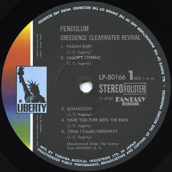 Creedence Clearwater Revival - Pendulum = ペンデュラム (Vinyl, LP, Album, Stereo) Very Good (VG) / Good Plus (G+)