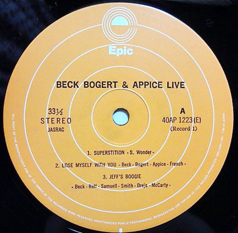 Beck, Bogert & Appice - Beck, Bogert & Appice Live (2xVinyl, LP, Album, Reissue) Very Good Plus (VG+) / Very Good (VG)