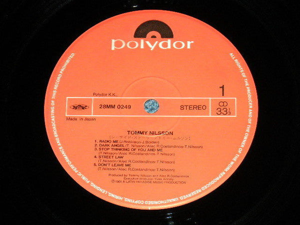 Tommy Nilsson - Tommy Nilsson = シーサイド・ストーリー (Vinyl, LP, Album) Very Good Plus (VG+) / Very Good (VG)