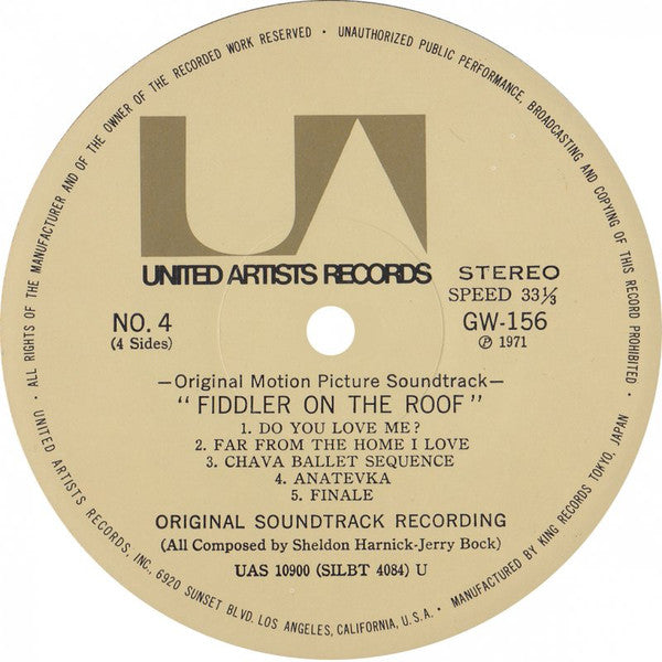 John Williams (4) - Fiddler On The Roof (Original Motion Picture Soundtrack Recording) (2xVinyl, LP, Album, Stereo) Very Good (VG) / Very Good (VG)
