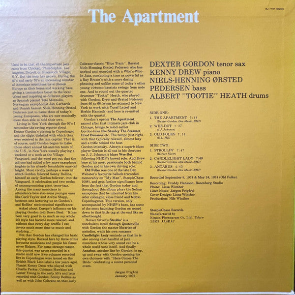 Dexter Gordon Quartet - The Apartment (Vinyl, LP)