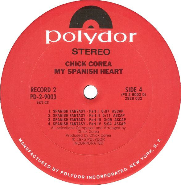 Chick Corea - My Spanish Heart (Vinyl, LP, Album, Stereo)