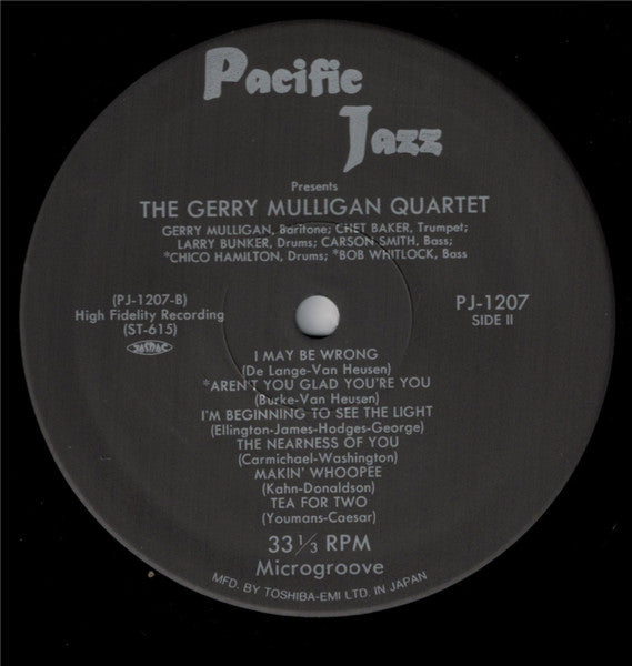 Gerry Mulligan Quartet - Gerry Mulligan Quartet (Vinyl, LP, Album, Reissue, Mono) Very Good (VG) / Very Good (VG)