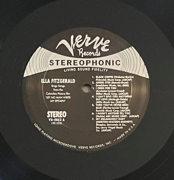 Ella Fitzgerald - Ella Fitzgerald Sings Songs From Let No Man Write My Epitaph (Vinyl, LP, Album, Reissue, Remastered, Stereo) Near Mint (NM or M-) / Very Good Plus (VG+)