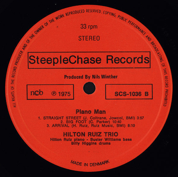 Hilton Ruiz Trio - Piano Man (Vinyl, LP, Album, Stereo) Very Good (VG) / Very Good Plus (VG+)
