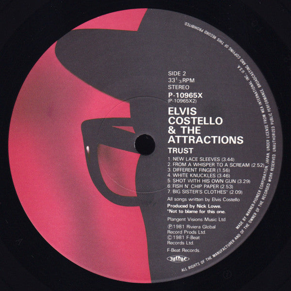 Elvis Costello & The Attractions - Trust (Vinyl, LP, Album) Very Good Plus (VG+) / Good Plus (G+)