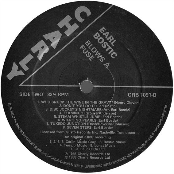Earl Bostic - Blows A Fuse (Vinyl, LP, Compilation) Very Good Plus (VG+) / Very Good (VG)
