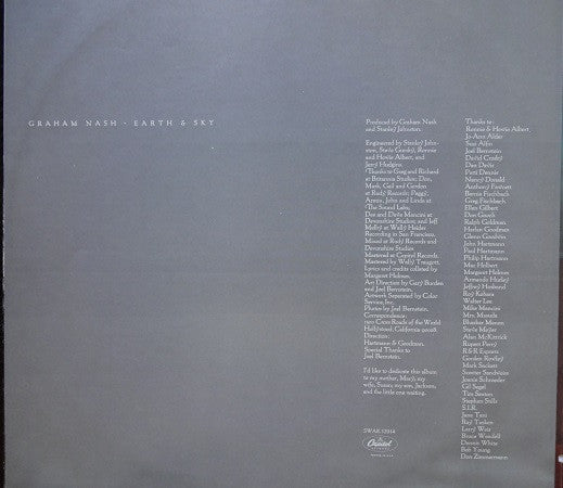 Graham Nash - Earth & Sky (Vinyl, LP, Album) Very Good Plus (VG+) / Very Good (VG)