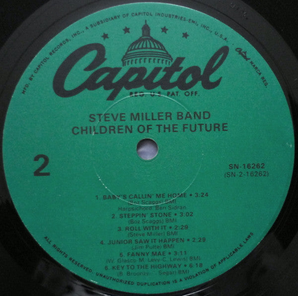 Steve Miller Band - Children Of The Future (Vinyl, LP, Album, Reissue) Very Good (VG) / Very Good (VG)