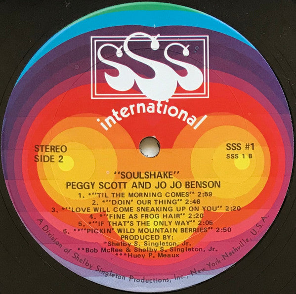 Peggy Scott & Jo Jo Benson - Soulshake (Vinyl, LP, Album, Stereo) Very Good (VG) / Very Good (VG)