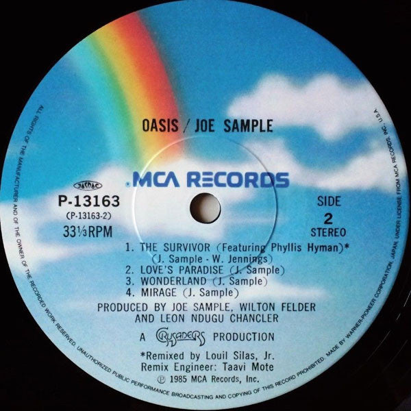 Joe Sample - Oasis (Vinyl, LP, Album) Very Good Plus (VG+) / Very Good Plus (VG+)