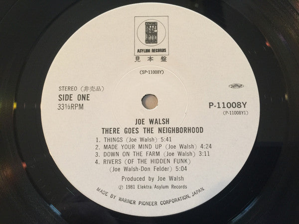 Joe Walsh - There Goes The Neighborhood (Vinyl, LP, Album, Promo) Very Good Plus (VG+) / Very Good (VG)