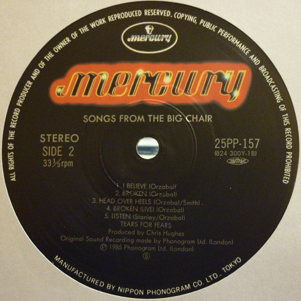 Tears For Fears - Songs From The Big Chair (Vinyl, LP, Album)