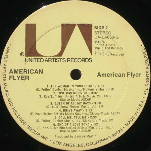 American Flyer - American Flyer (Vinyl, LP, Album) Good Plus (G+) / Good (G)