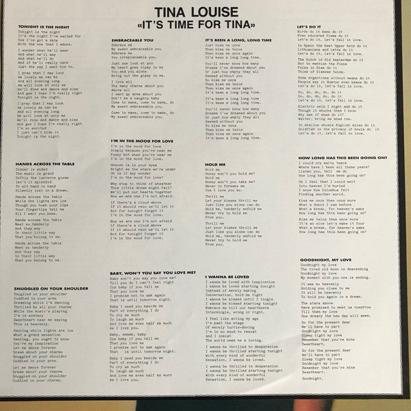Tina Louise - It's Time For Tina (Vinyl, LP, Album, Reissue) Very Good (VG) / Very Good Plus (VG+)