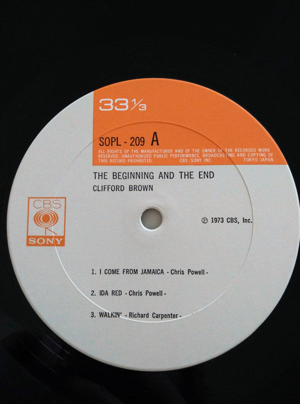 Clifford Brown - The Beginning And The End (Vinyl, LP, Album, Mono)