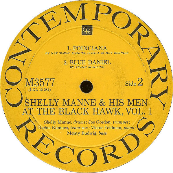 Shelly Manne & His Men - At The Black Hawk Vol. 1 (Vinyl, LP, Album, Mono) Very Good (VG) / Very Good (VG)