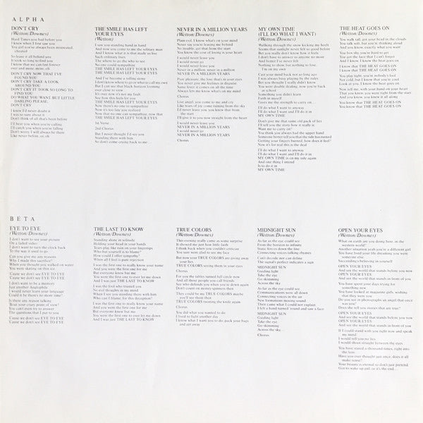 Asia (2) - Alpha (Vinyl, LP, Album, Stereo) Very Good Plus (VG+) / Very Good Plus (VG+)