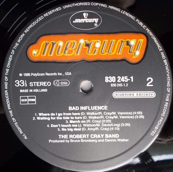 The Robert Cray Band - Bad Influence (Vinyl, LP, Album, Reissue) Very Good (VG) / Very Good (VG)