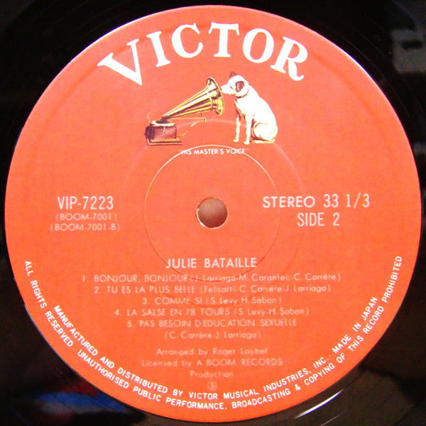 Julie Bataille - Chantez, Chantez, Pinkish (Vinyl, LP, Album) Good Plus (G+) / Very Good (VG)