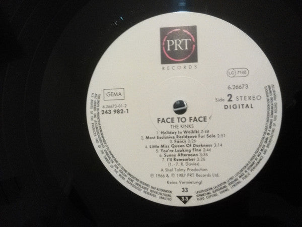 The Kinks - Face To Face (Vinyl, LP, Album, Reissue, Stereo) Near Mint (NM or M-) / Very Good Plus (VG+)