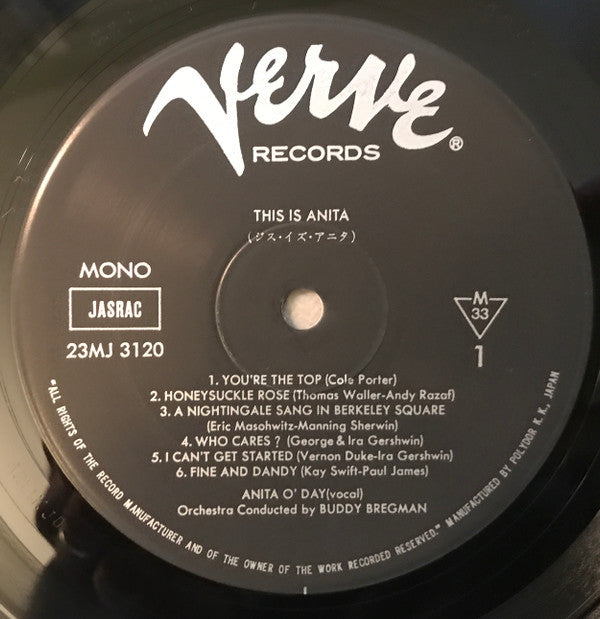 Anita O'Day - Anita (Vinyl, LP, Album, Reissue, Mono) Very Good Plus (VG+) / Very Good Plus (VG+)