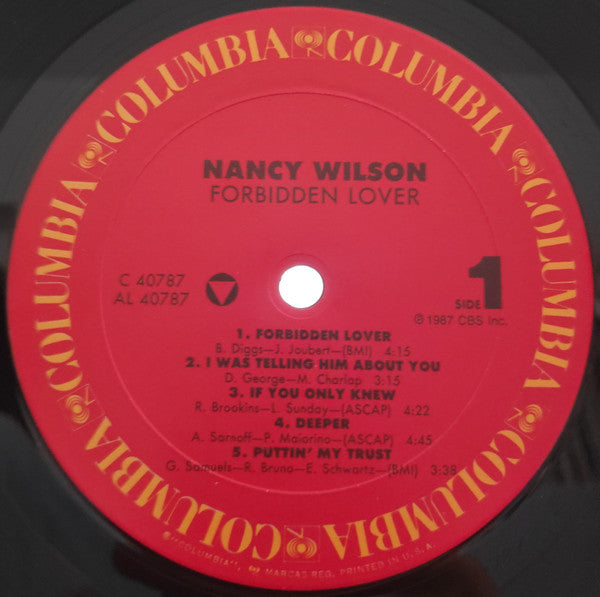 Nancy Wilson - Forbidden Lover (Vinyl, LP, Album) Very Good Plus (VG+) / Very Good (VG)