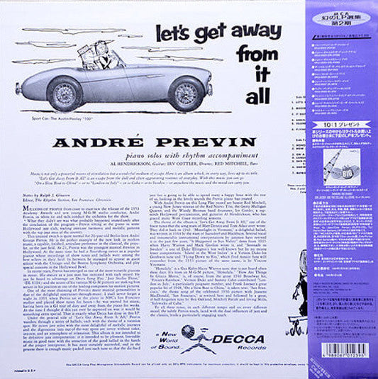 André Previn - Let's Get Away From It All (Vinyl, LP, Limited Edition, Reissue, Mono) Very Good (VG) / Very Good Plus (VG+)