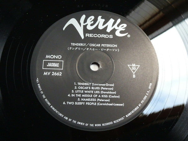 Oscar Peterson - Tenderly (Vinyl, LP, Album, Reissue, Mono) Near Mint (NM or M-) / Very Good Plus (VG+)