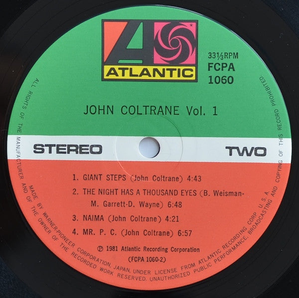 John Coltrane - John Coltrane Vol. 1 (Vinyl, LP, Compilation)