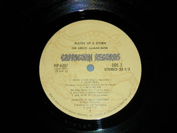 The Gregg Allman Band - Playin' Up A Storm (Vinyl, LP, Album) Very Good Plus (VG+) / Good Plus (G+)
