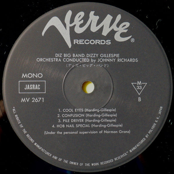Dizzy Gillespie And His Orchestra - Diz Big Band (Vinyl, LP, Album, Mono) Very Good Plus (VG+) / Very Good Plus (VG+)