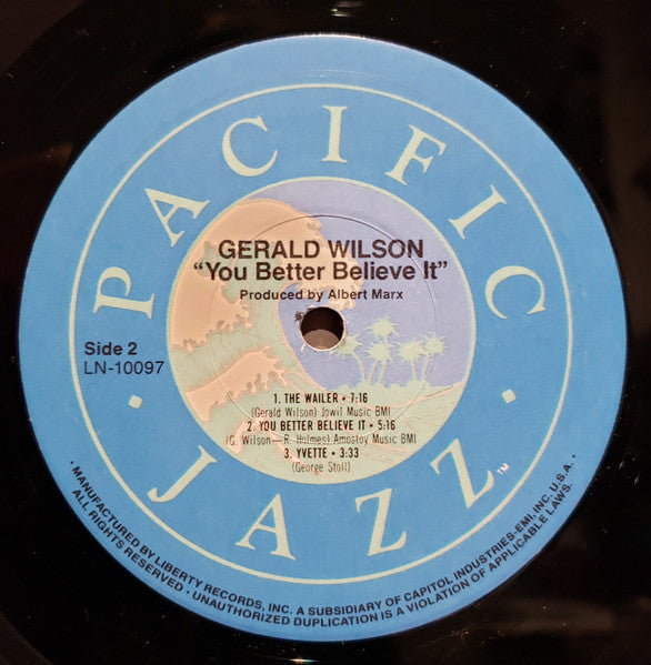 Gerald Wilson Orchestra - You Better Believe It! (Vinyl, LP, Album, Reissue) Very Good Plus (VG+) / Very Good Plus (VG+)