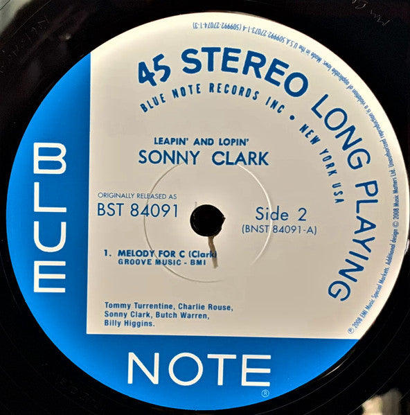 Sonny Clark - Leapin' And Lopin' (2xVinyl, LP, 45 RPM, Album, Limited Edition, Numbered, Reissue, Remastered) Very Good Plus (VG+) / Very Good Plus (VG+)