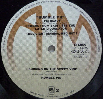 Humble Pie - Humble Pie (Vinyl, LP, Album, Reissue) Very Good Plus (VG+) / Very Good (VG)
