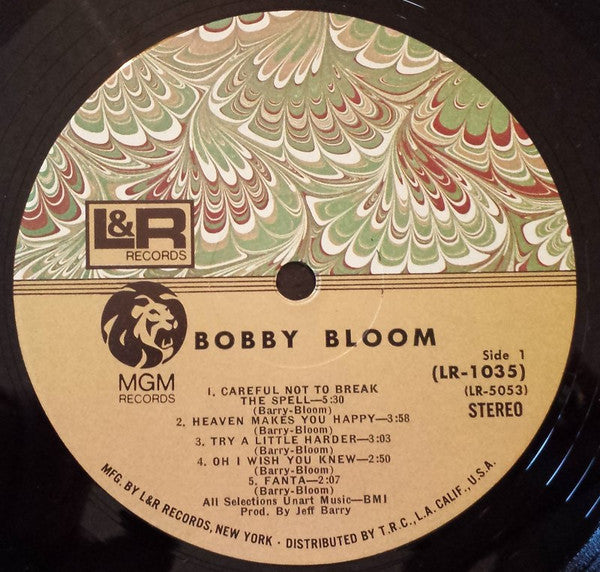 Bobby Bloom - The Bobby Bloom Album (Vinyl, LP, Album) Good Plus (G+) / Good Plus (G+)