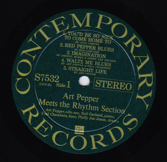 Art Pepper - Art Pepper Meets The Rhythm Section (Vinyl, LP, Album, Reissue, Stereo) Very Good (VG) / Very Good Plus (VG+)