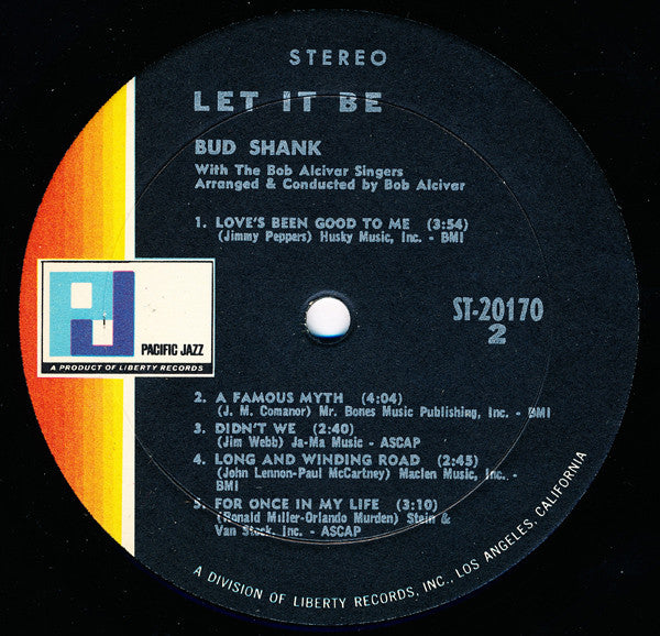 Bud Shank - Let It Be (Vinyl, LP, Album, Stereo) Very Good (VG) / Good Plus (G+)