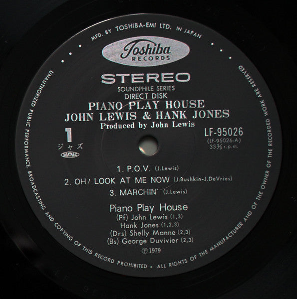 John Lewis (2) - Piano Play House (Vinyl, LP, Album) Very Good Plus (VG+) / Very Good Plus (VG+)