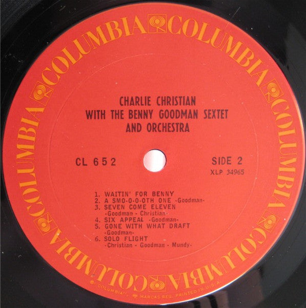 Charlie Christian - With The Benny Goodman Sextet And Orchestra (Vinyl, LP, Compilation, Reissue, Mono) Very Good (VG) / Very Good Plus (VG+)