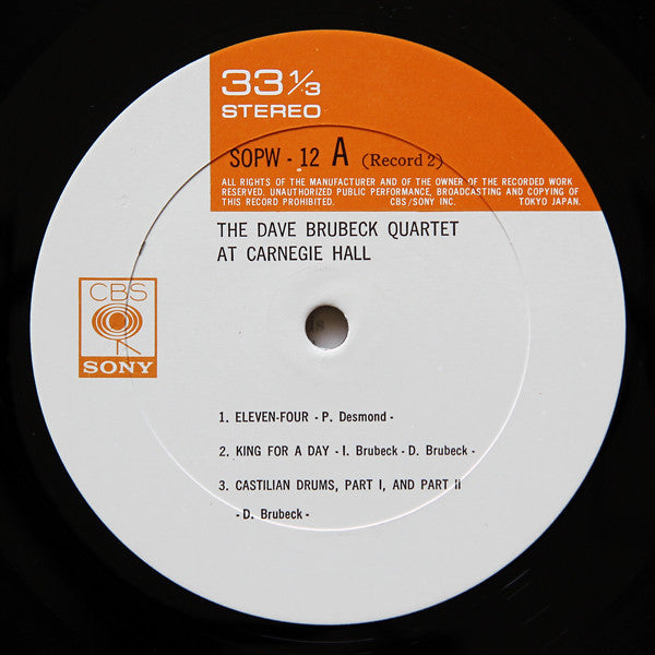 The Dave Brubeck Quartet - At Carnegie Hall (2xVinyl, LP, Album, Stereo, Reissue) Very Good (VG) / Very Good (VG)