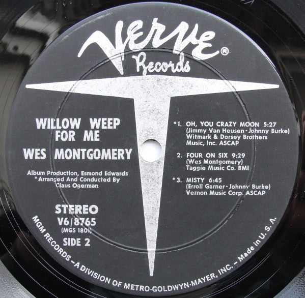 Wes Montgomery - Willow Weep For Me (Vinyl, LP, Album)