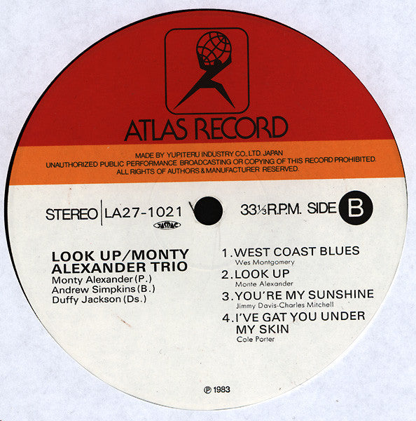 The Monty Alexander Trio - Look Up (Vinyl, LP, Album) Very Good Plus (VG+) / Very Good Plus (VG+)