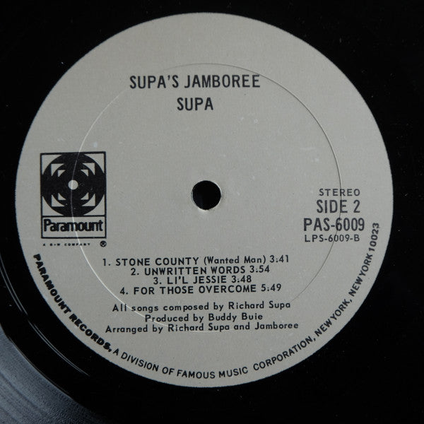 Richard Supa - Supa's Jamboree (Vinyl, LP, Album, Stereo) Very Good (VG) / Very Good (VG)