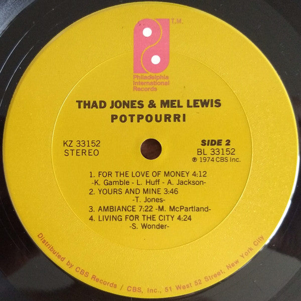 Thad Jones & Mel Lewis - Potpourri (Vinyl, LP, Album, Stereo) Very Good (VG) / Very Good (VG)