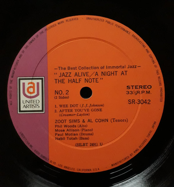 Zoot Sims - Jazz Alive! A Night At The Half Note (Vinyl, LP, Album,...