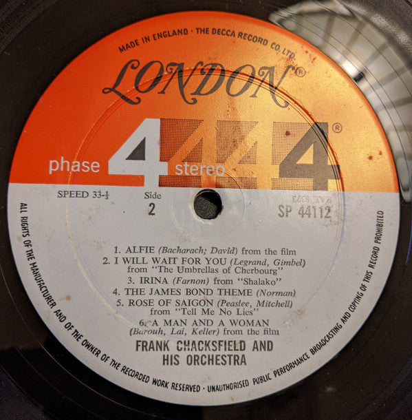 Frank Chacksfield & His Orchestra - Foreign Film Festival (Vinyl, LP) Good Plus (G+) / Very Good (VG)