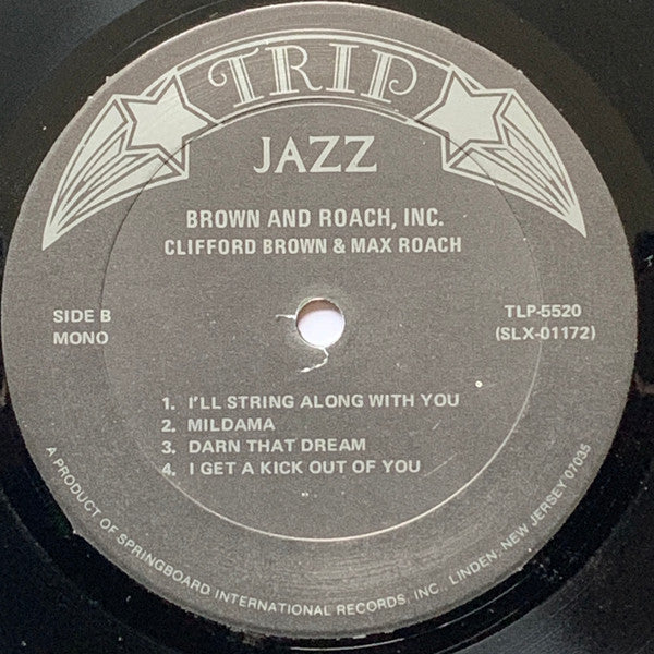 Clifford Brown And Max Roach - Brown & Roach Inc. - 1954 (Vinyl, LP, Album, Reissue, Repress, Mono) Very Good (VG) / Good (G)